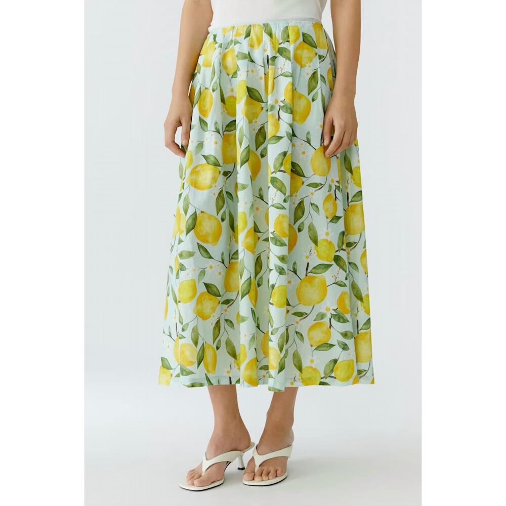 NEW OUI lemons skirt in blue and yellow